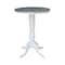 International Concepts Round 30 in Rd Pedestal Bar Ht Table, 2 X-Back Bar Ht Stools, White/Heather Gray, 30 in W, 30 in L K05-30RT-6B-S6133-2 - alternate 4